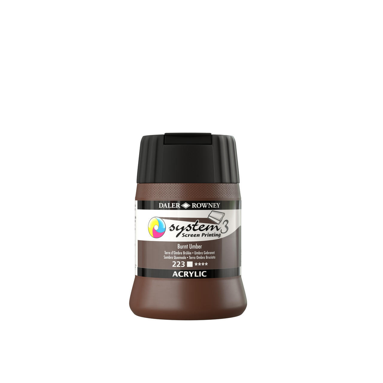 Daler Rowney System 3 Screen Printing Colour 250ml Burnt Umber