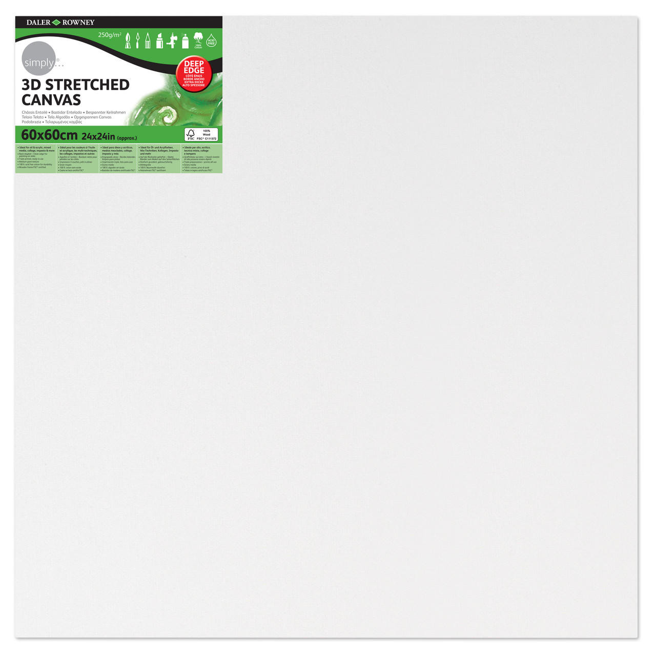 Daler Rowney Simply 3D Deep Edge Cotton Canvas 60 x 60Cm