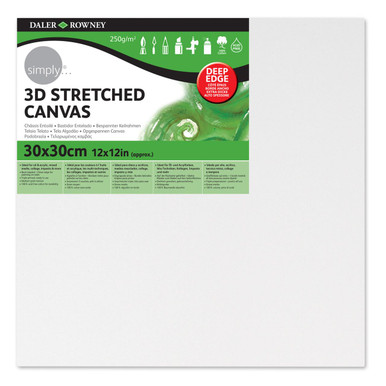 Daler Rowney Simply 3D Deep Edge Cotton Canvas 30 x 30Cm | Cass Art