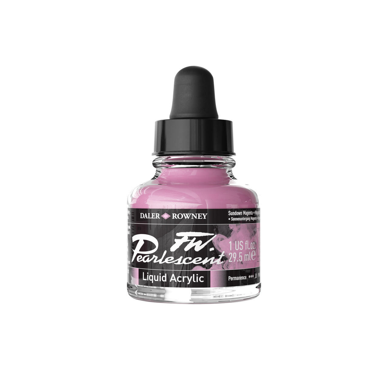 Daler Rowney FW Acrylic Artist Ink 29.5ml Pearlescent Sundown Magenta