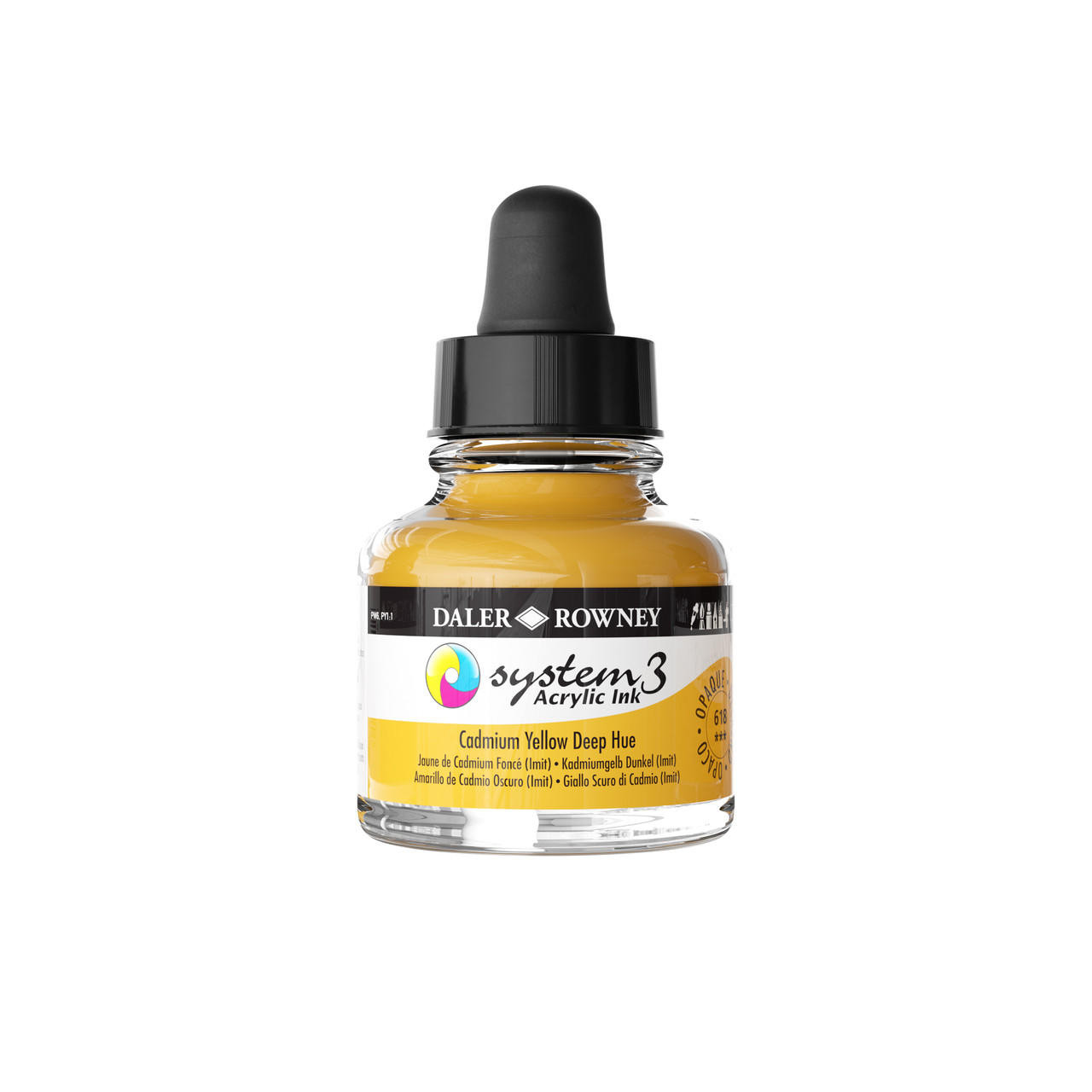 Daler Rowney System 3 Inks 29.5ml Cadmium Yellow Deep (Hue)