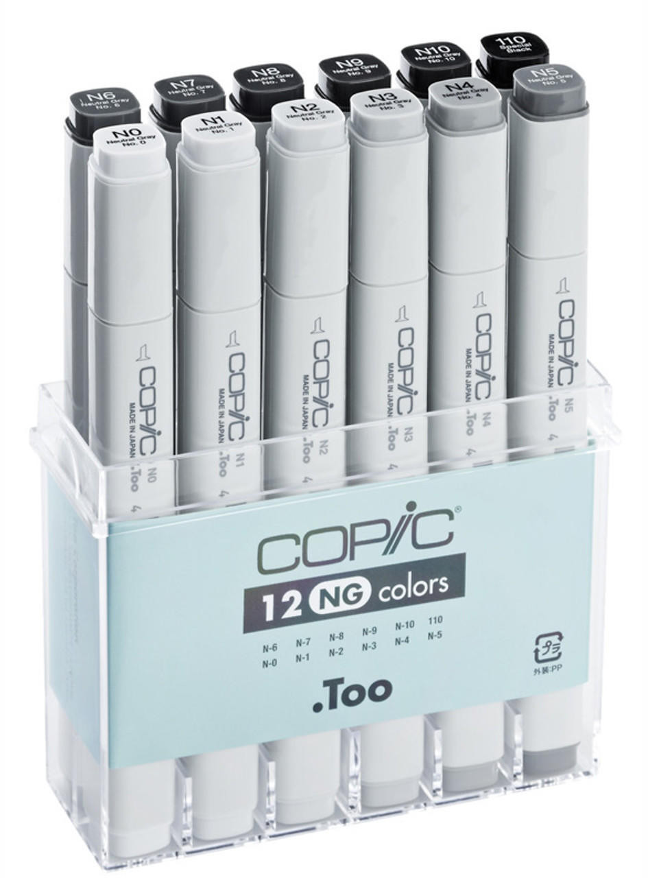 Copic Classic Markers Set of 12 - Natural Greys