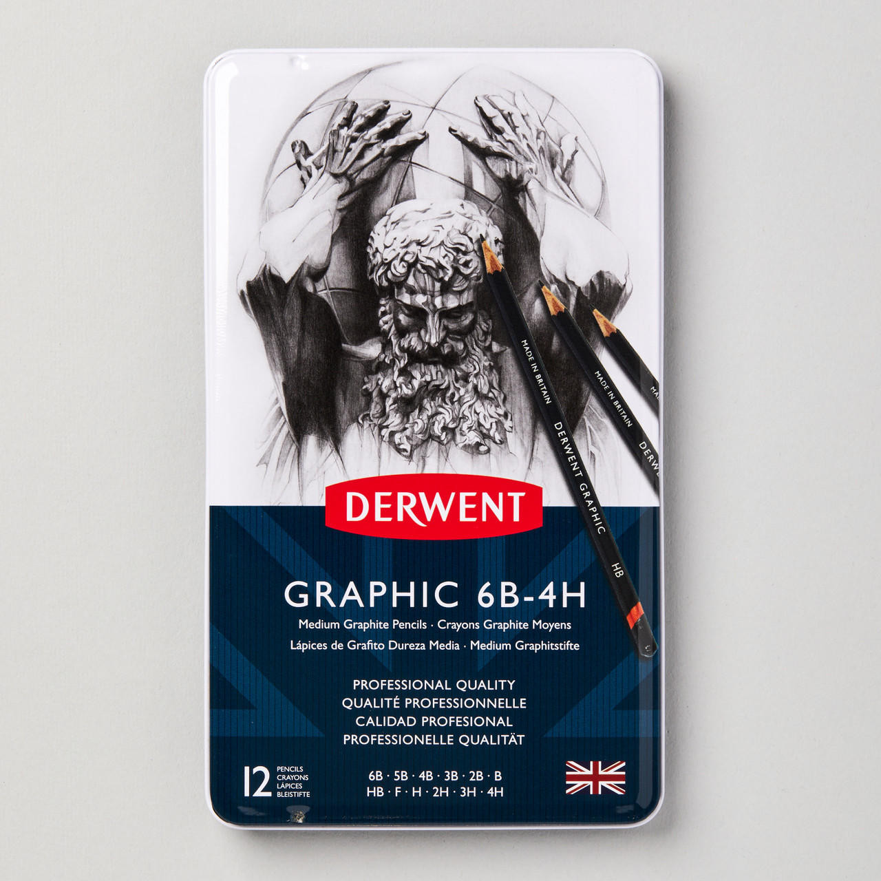 Derwent Graphic Medium Pencil 6B to 4H Set of 12