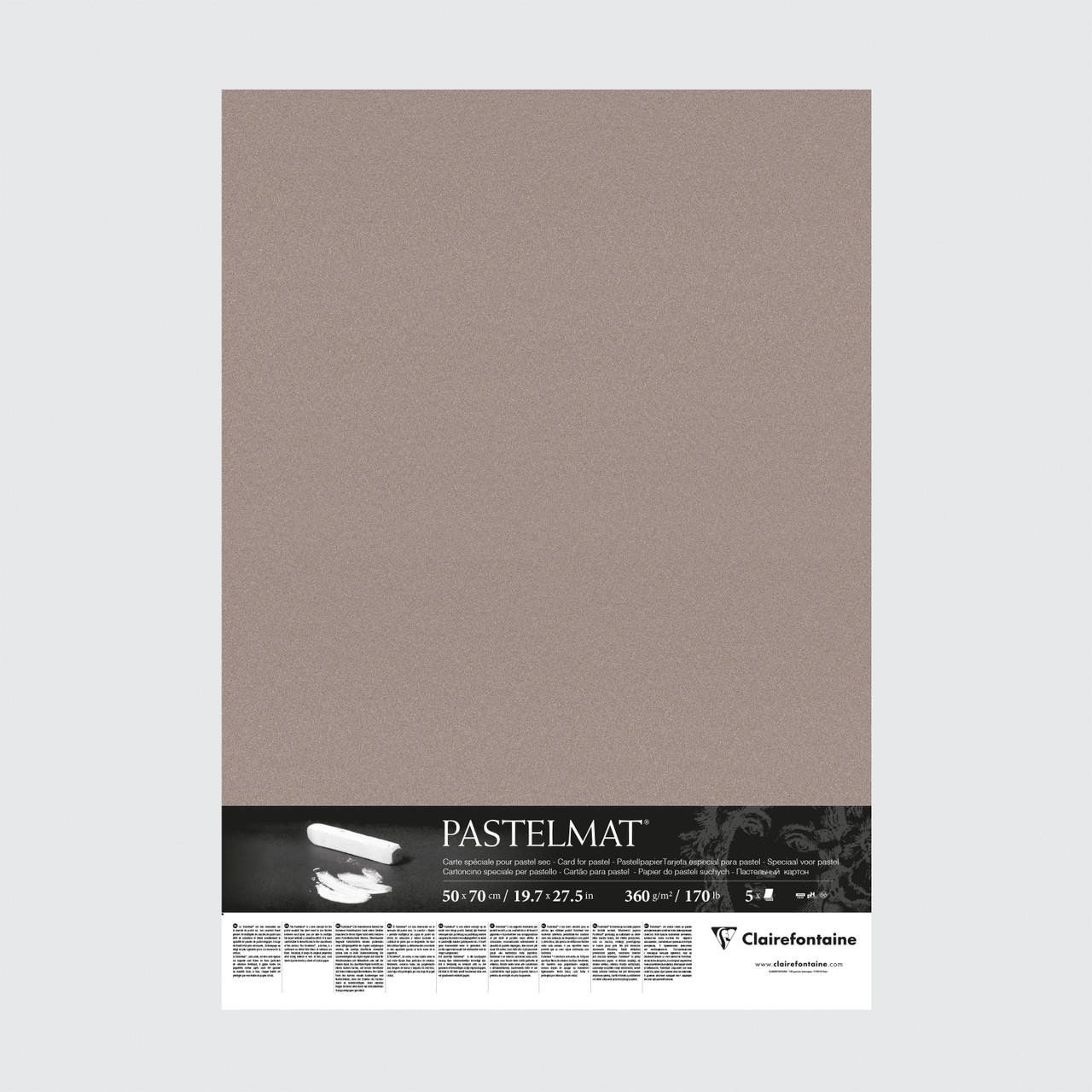 Clairefontaine Pastelmat 360gsm 50 x 70cm Dark Grey Pack of 5