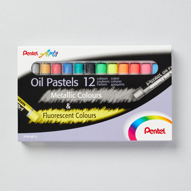 Pentel® Oil Pastel Set With Carrying Case, Assorted, 12/Set