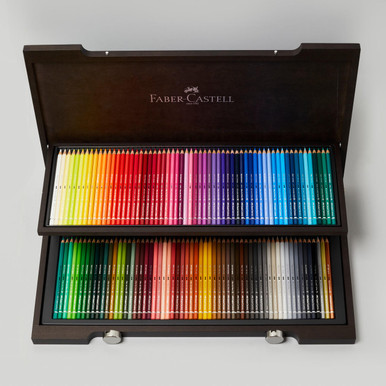 New Faber-Castell Polychromos Pencils Deluxe Wood Box Set of 120 Assorted  Colors