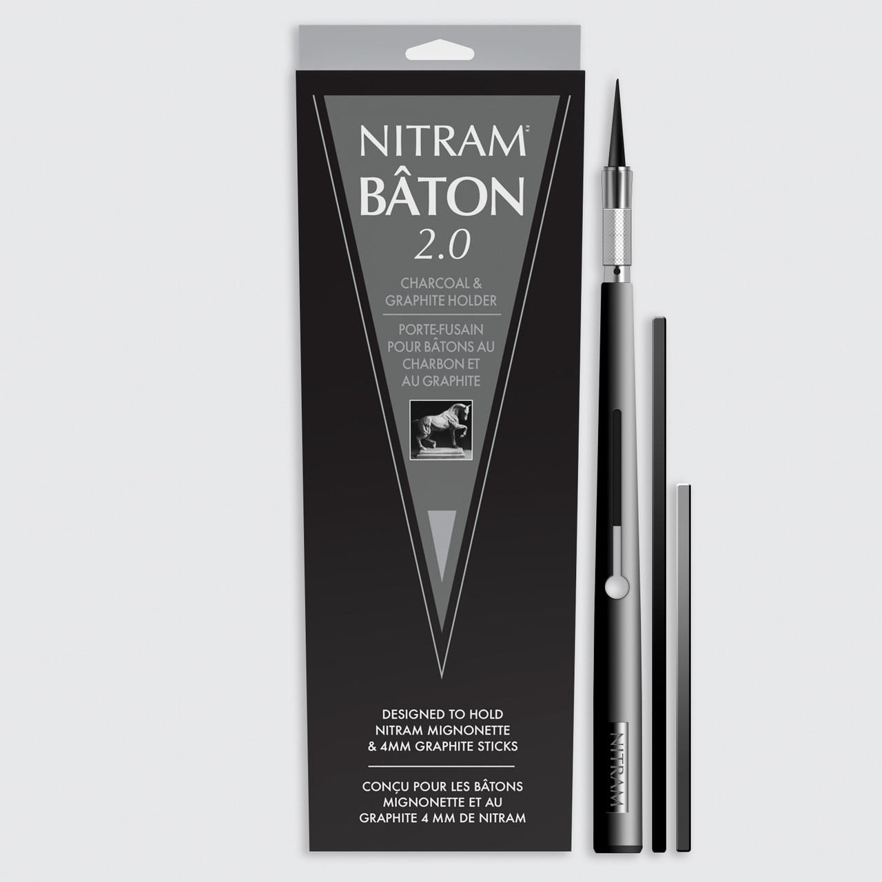 Nitram Baton 2.0 Charcoal and Graphite Holder with 2 Sticks Set