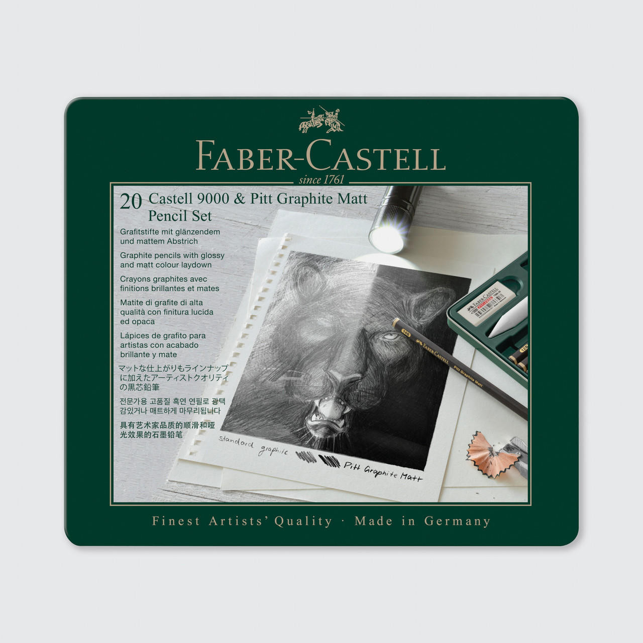 Faber-Castell PITT Monochrome Set PITT Graphite Matt & Castell 9000 Pencil Set