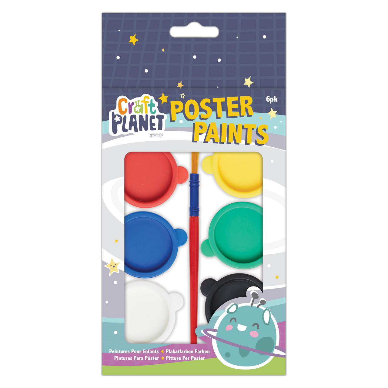 Craft Planet Poster Paints Assorted Colours Set of 6