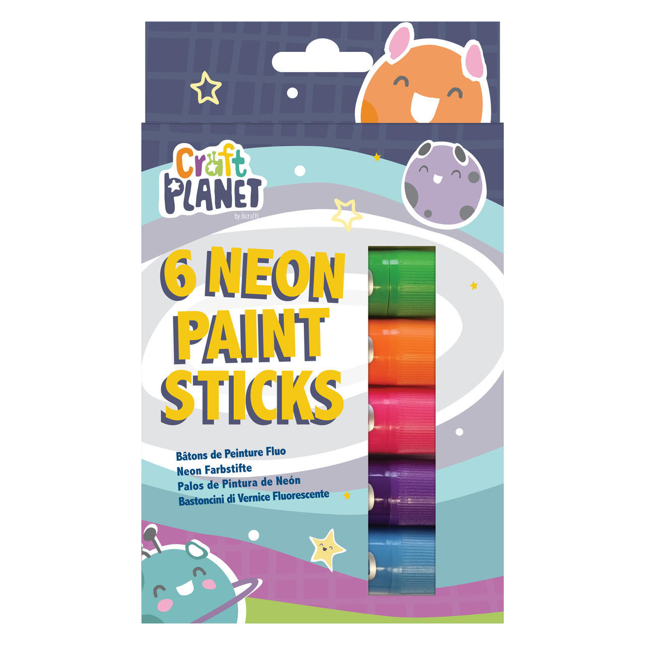 Craft Planet Paint Sticks Neon Colours Set of 6