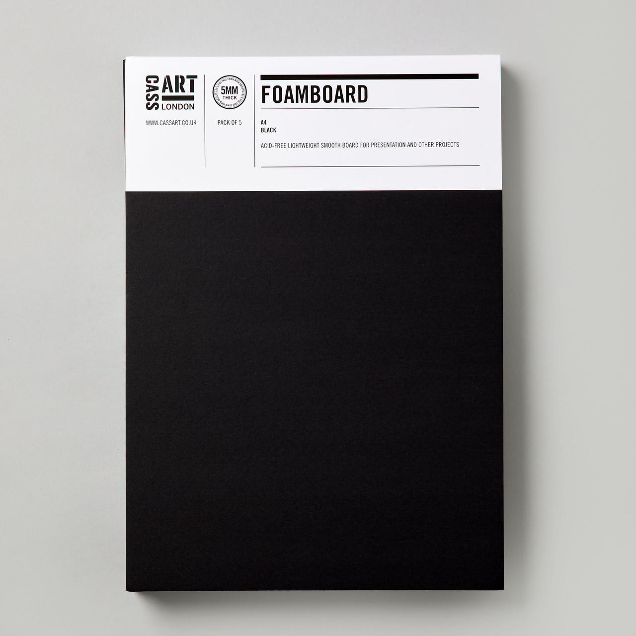 Cass Art Foamboard A4 Black Set of 5