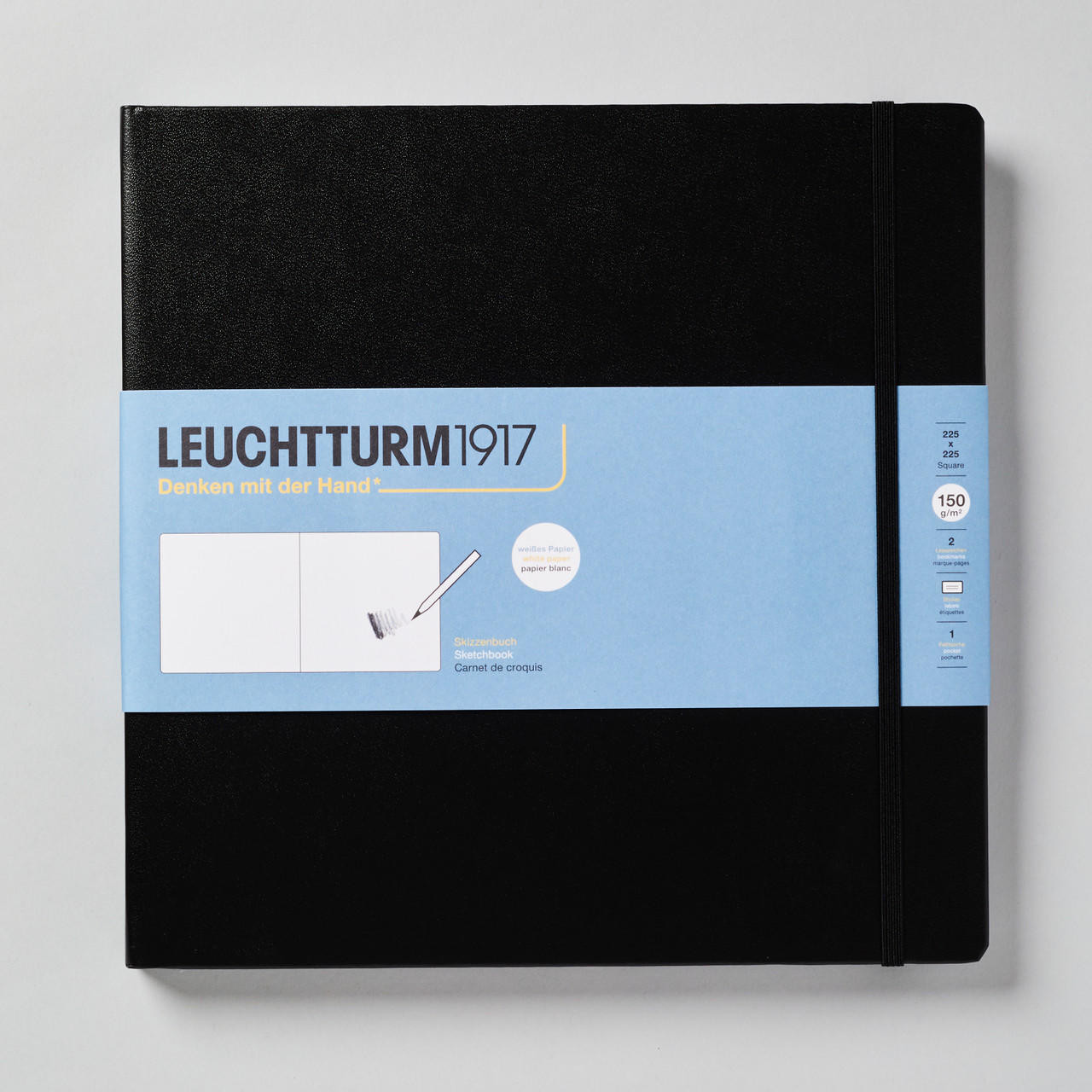 Leuchtturm1917 Sketchbook Square 112 Pages 22.5 cm x 22.5 cm Black