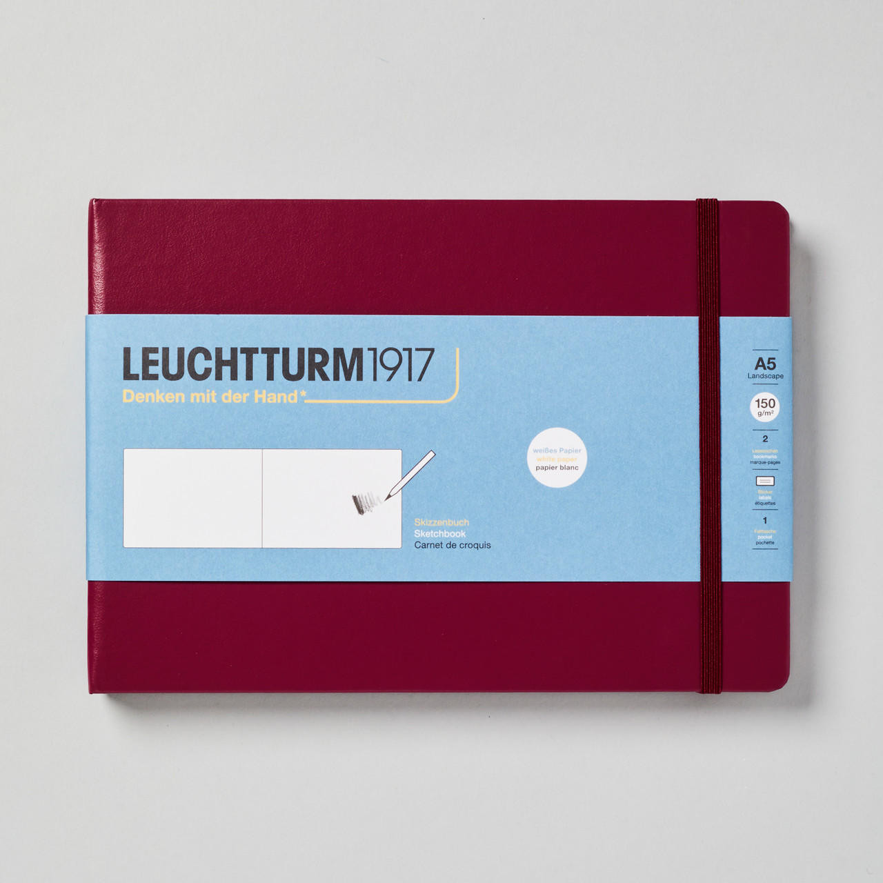 Leuchtturm1917 Sketchbook Medium Landscape A5 Port Red