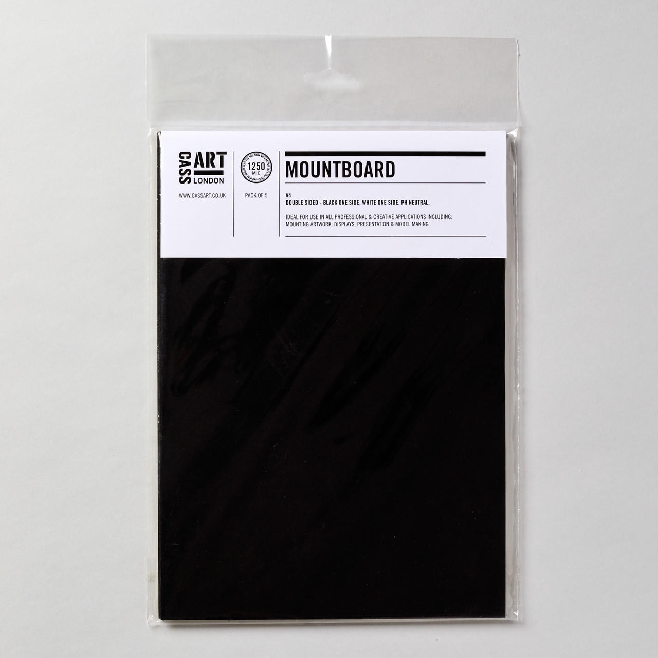 Cass Art Mountboard Double-Sided Black/White A4 Set of 5