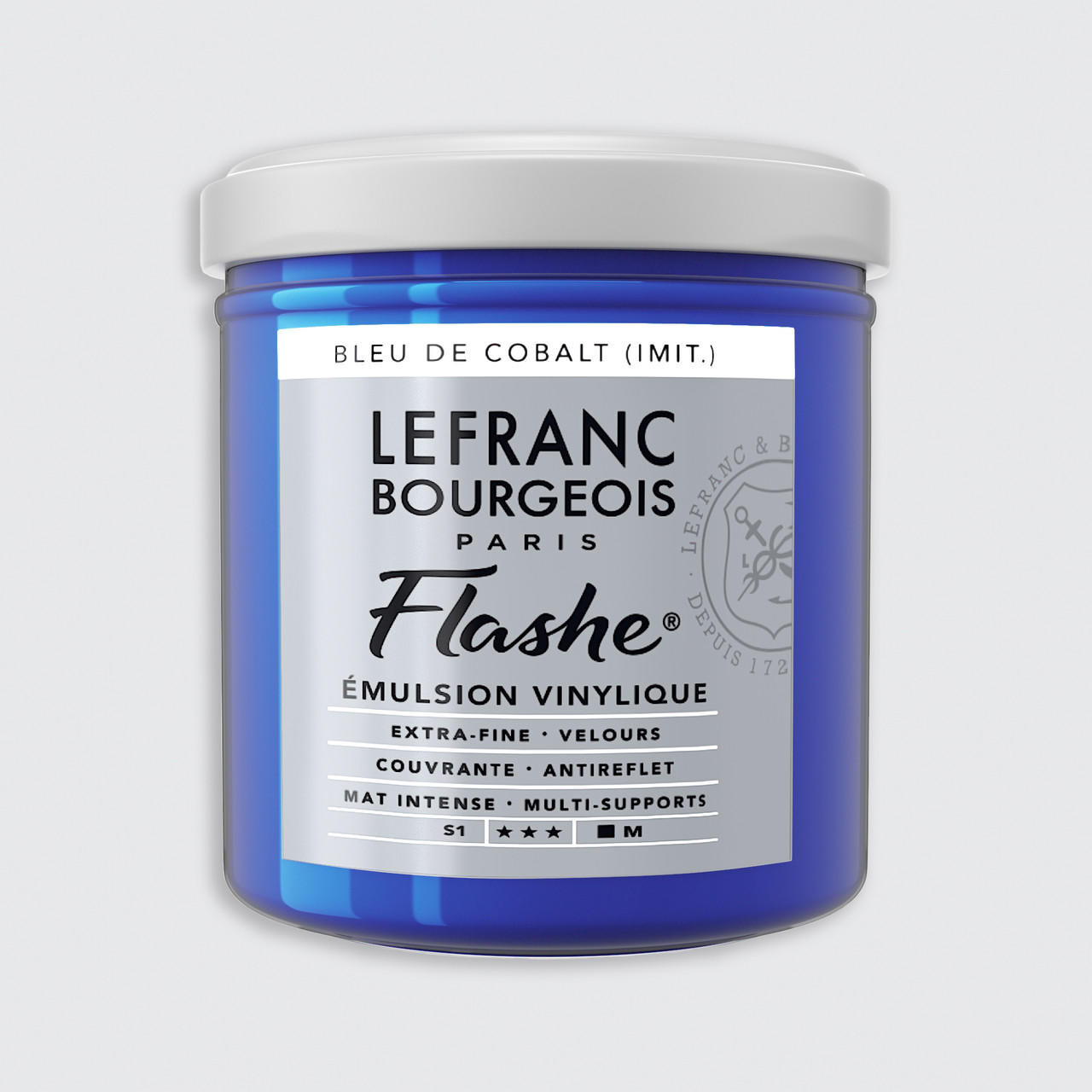 Lefranc and Bourgeois Flashe Vinyl Emulsion Paint 125ml Cobalt Blue Hue