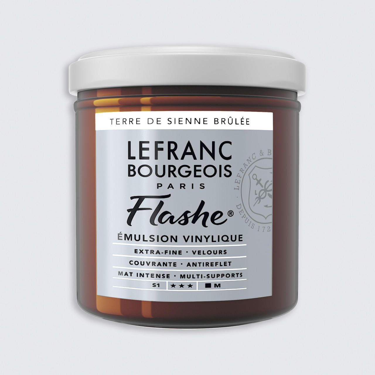 Lefranc and Bourgeois Flashe Vinyl Emulsion Paint 125ml Burnt Sienna