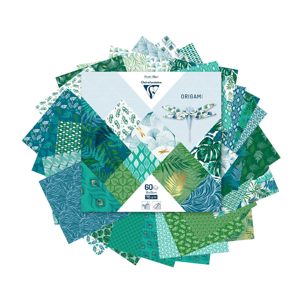 Clairefontaine Origami Pack Vegetal Chic 15 x 15cm