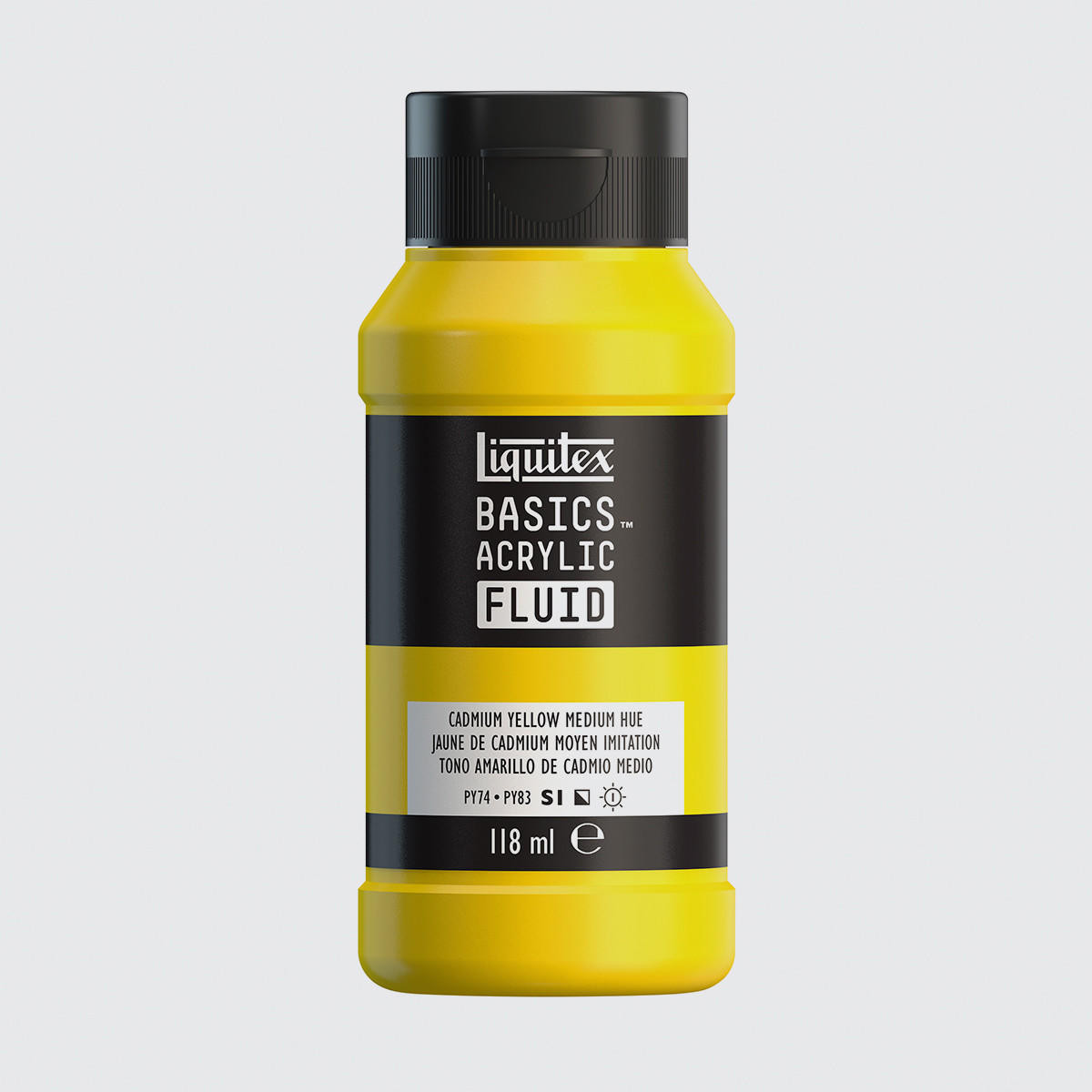 Liquitex Basics Acrylic Fluid 118ml Cadmium Yellow Medium Hue