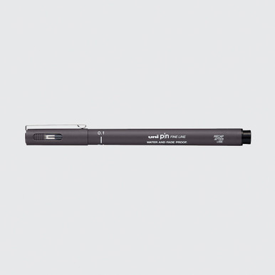 Uni Pin Fineliner Drawing Pen - Light Grey Ink