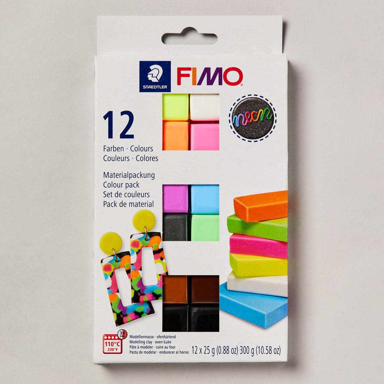 Staedtler Fimo Effect 25g Assorted Neon Colours Set of 12
