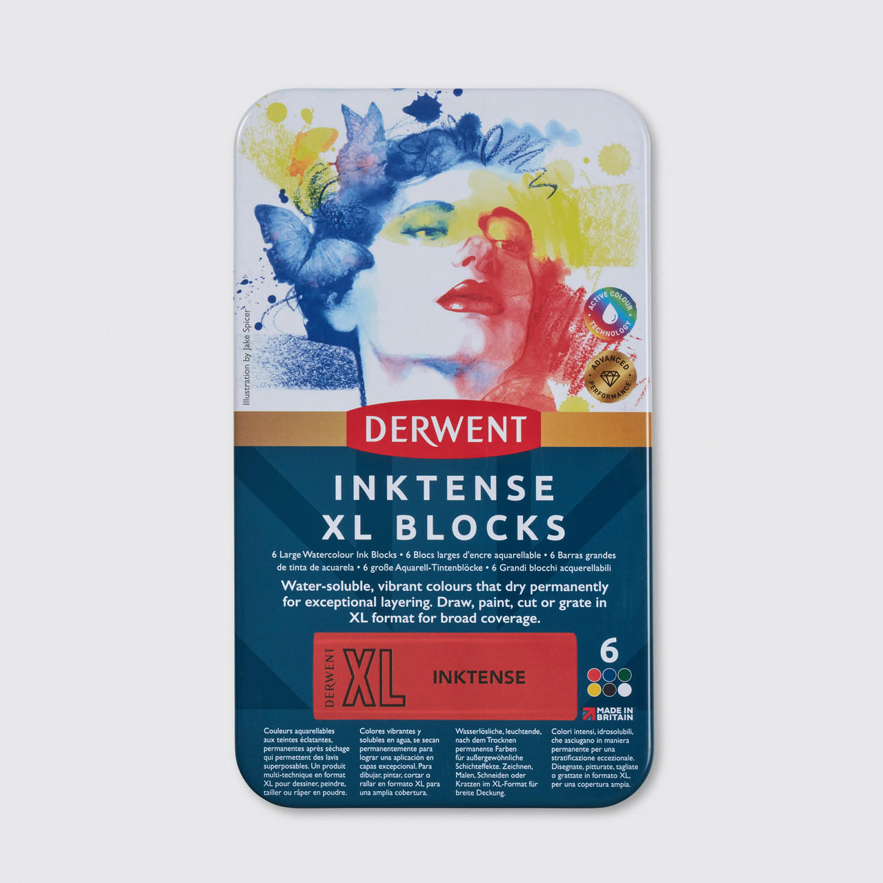 Derwent Inktense Blocks XL Assorted Colours Set of 6