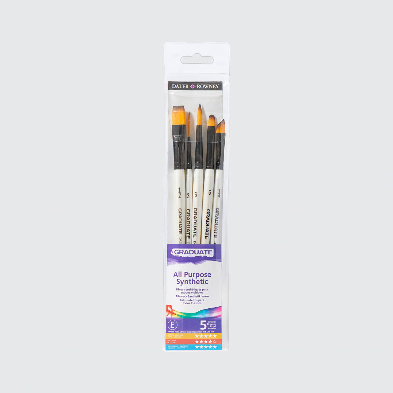 Daler Rowney Graduate Brush Synthetic Watercolour Set of 5