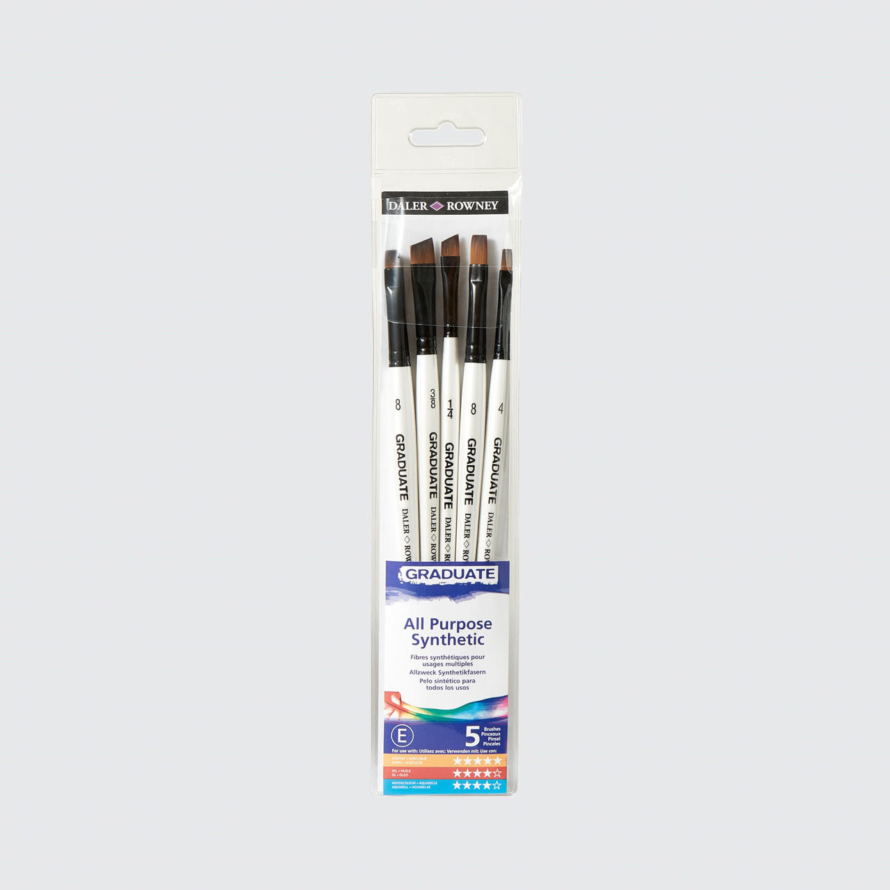 Daler Rowney Graduate Brush Synthetic Flats & Shaders Set of 5