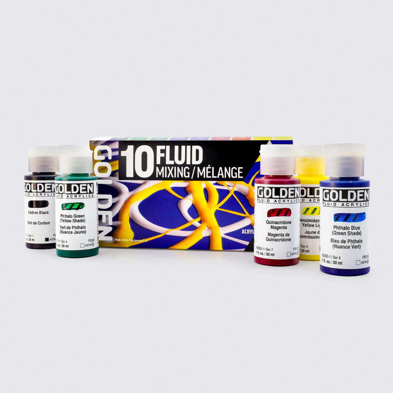 Golden Fluid Acrylic 30ml Mixing Colours Set of 10