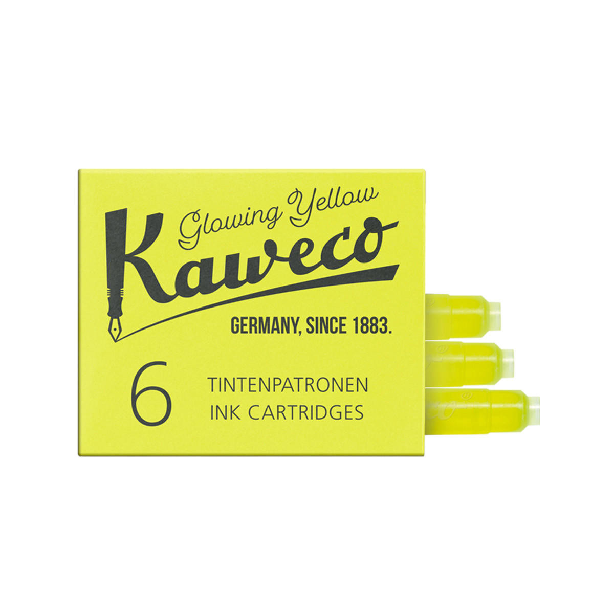 Kaweco Ink Cartridges Glowing Yellow Pack of 6
