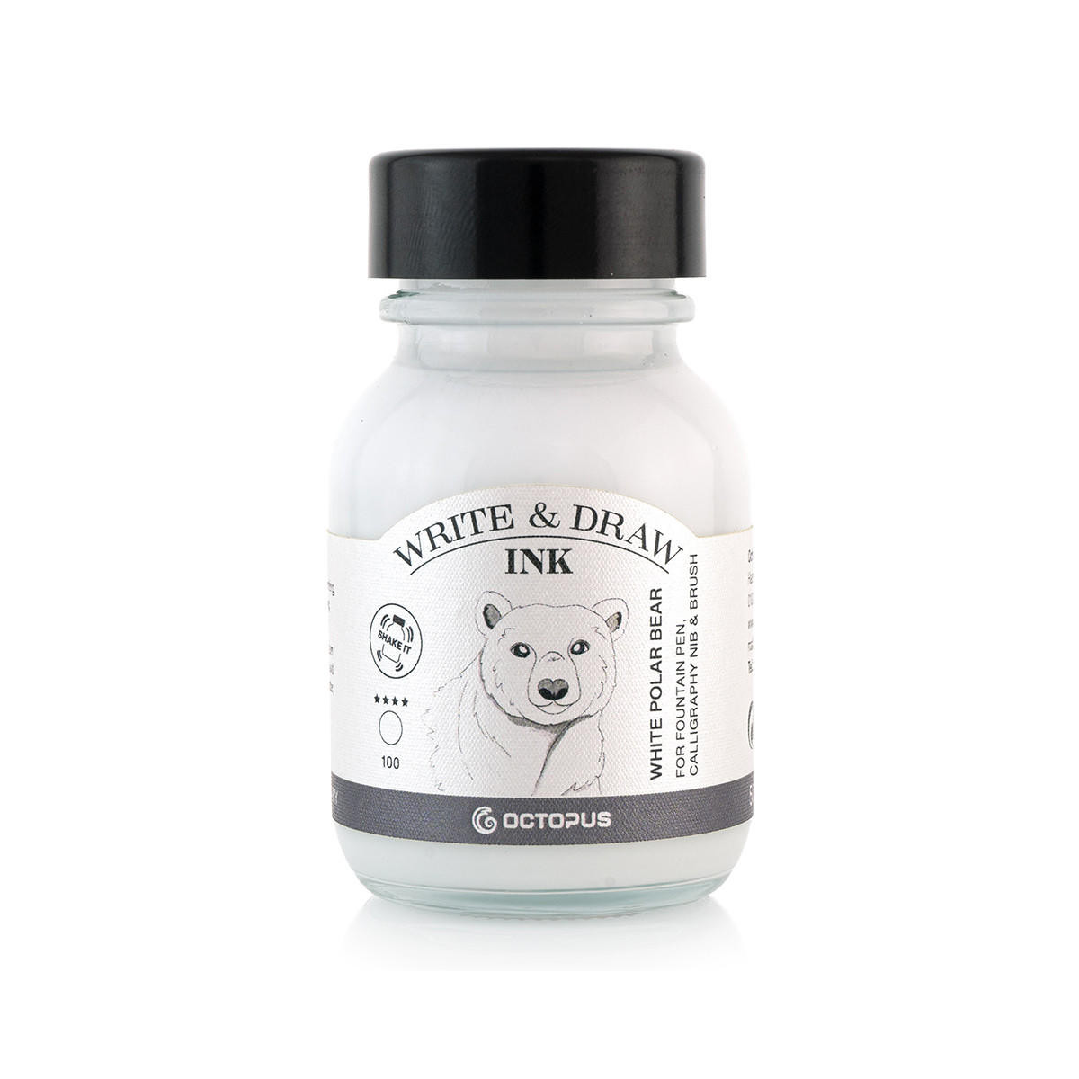 Octopus Fluids Write and Draw Ink 50ml 100 White Polar Bear