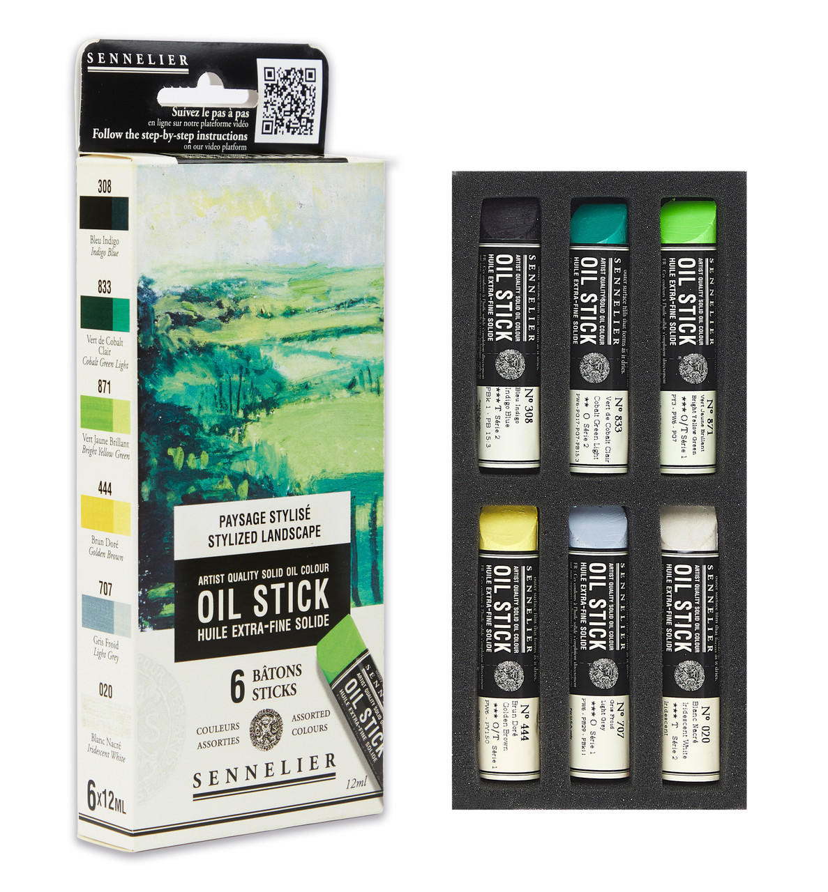 Sennelier Extra Fine Oil Stick 12ml Landscape Set of 6