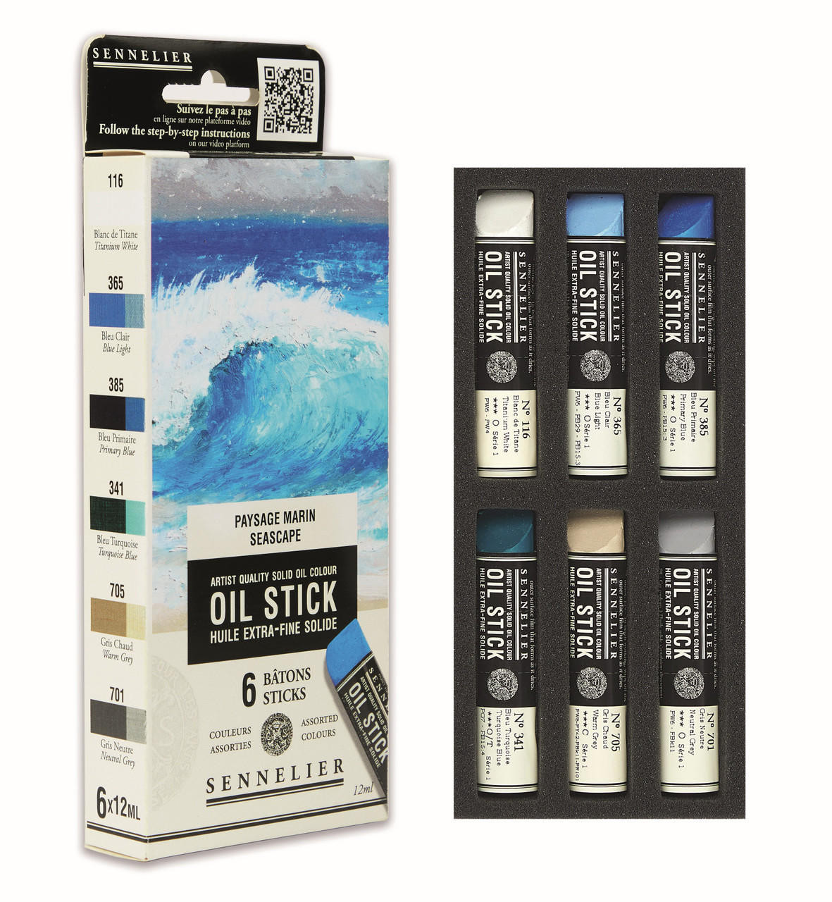 Sennelier Extra Fine Oil Stick 12ml Seascape Set of 6