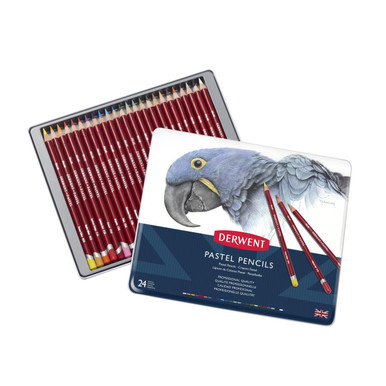 Derwent Pastel Pencils Tin Assorted Colours set of 24 | Cass Art