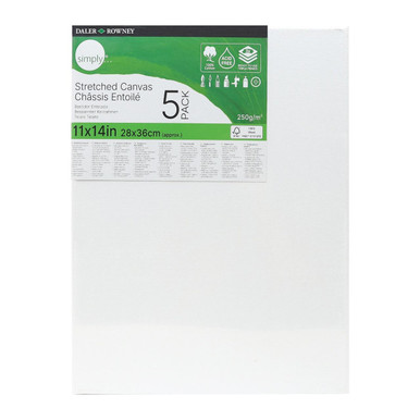 Daler Rowney Simply Canvas 11 x 14 Inches Pack of 5 | Cass Art