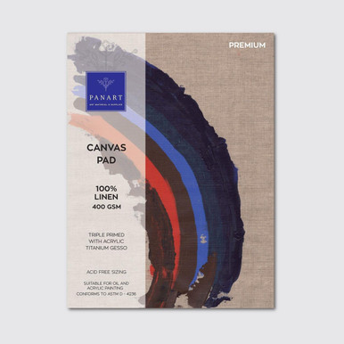 PanArt Canvas Pad 100% Linen 400gsm 9 x 12 Inches White | Cass Art