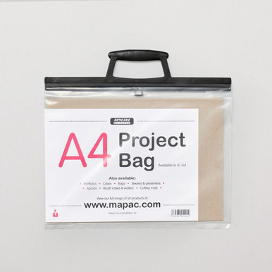 Mapac CLEAR Project Bag A2 Con Inserto - Cartellina Trasparente In Materiale Sintetico, 62x50 Cm, Pacco Da 10