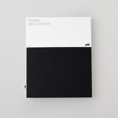 Pith Pomelo Blank Notebook 130gsm 156 Pages 260 x 210mm Black | Cass Art