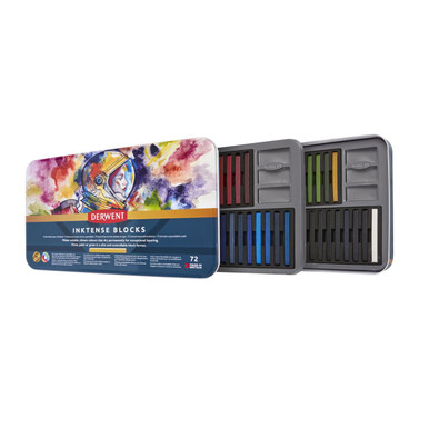 Derwent Inktense Block Tin Assorted Colours Set of 72 | Cass Art