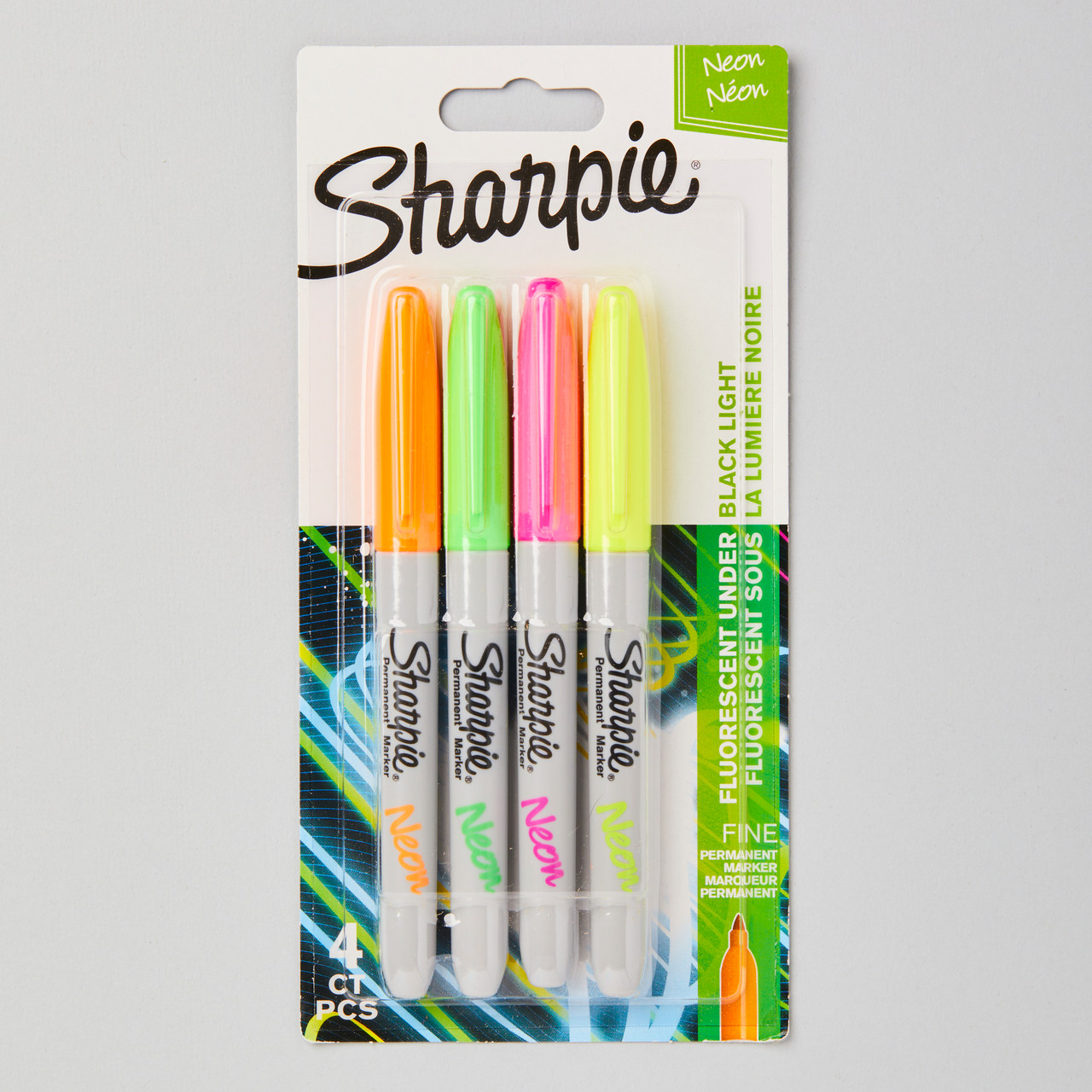 Sharpie Fine Permanent Marker Neon Colours Set of 4