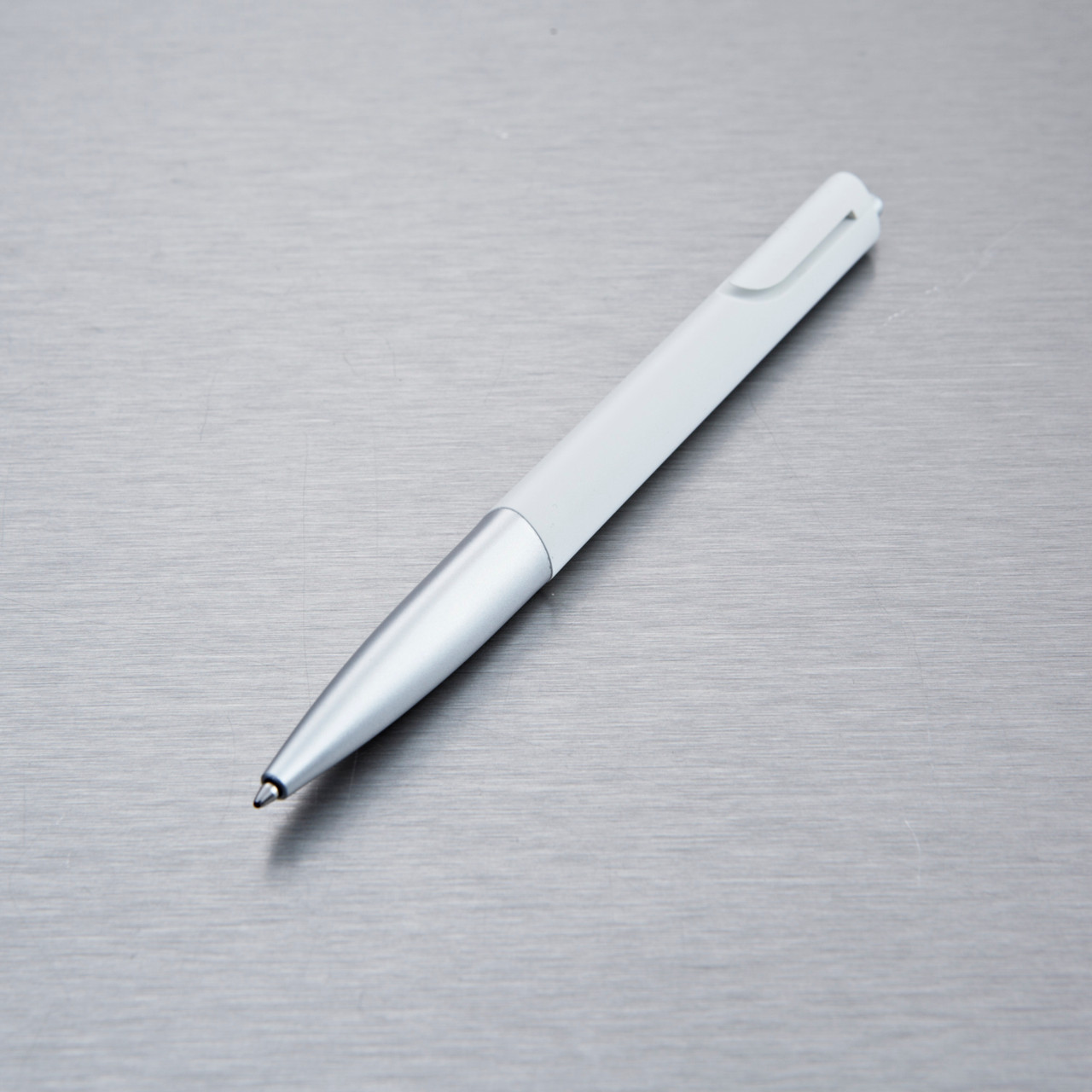 Lamy Noto Ballpoint Pen Silver And White White