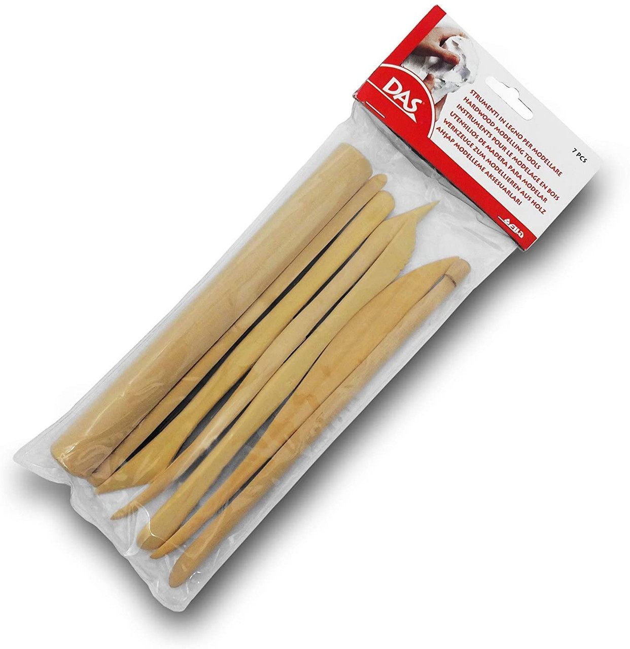 Das Wooden Modelling Tools And Rolling Pin Set of 7