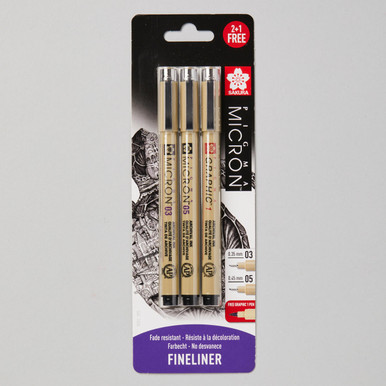 Stylos Fineliners Sakura Pigma Micron Sépia 01 - Lot De 3 - Encre Waterproof Et Résistante à La Lumière - 6