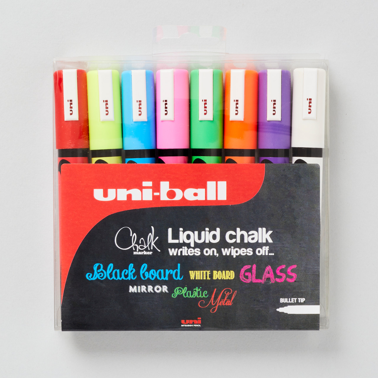 Uni-ball Uni ball Chalk Marker Assorted Colours Set of 8