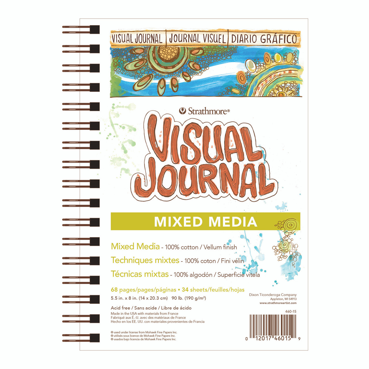 Strathmore 500 Visual Journal Mixed Media Vellum 34 sheets 190gsm 5.5x8"