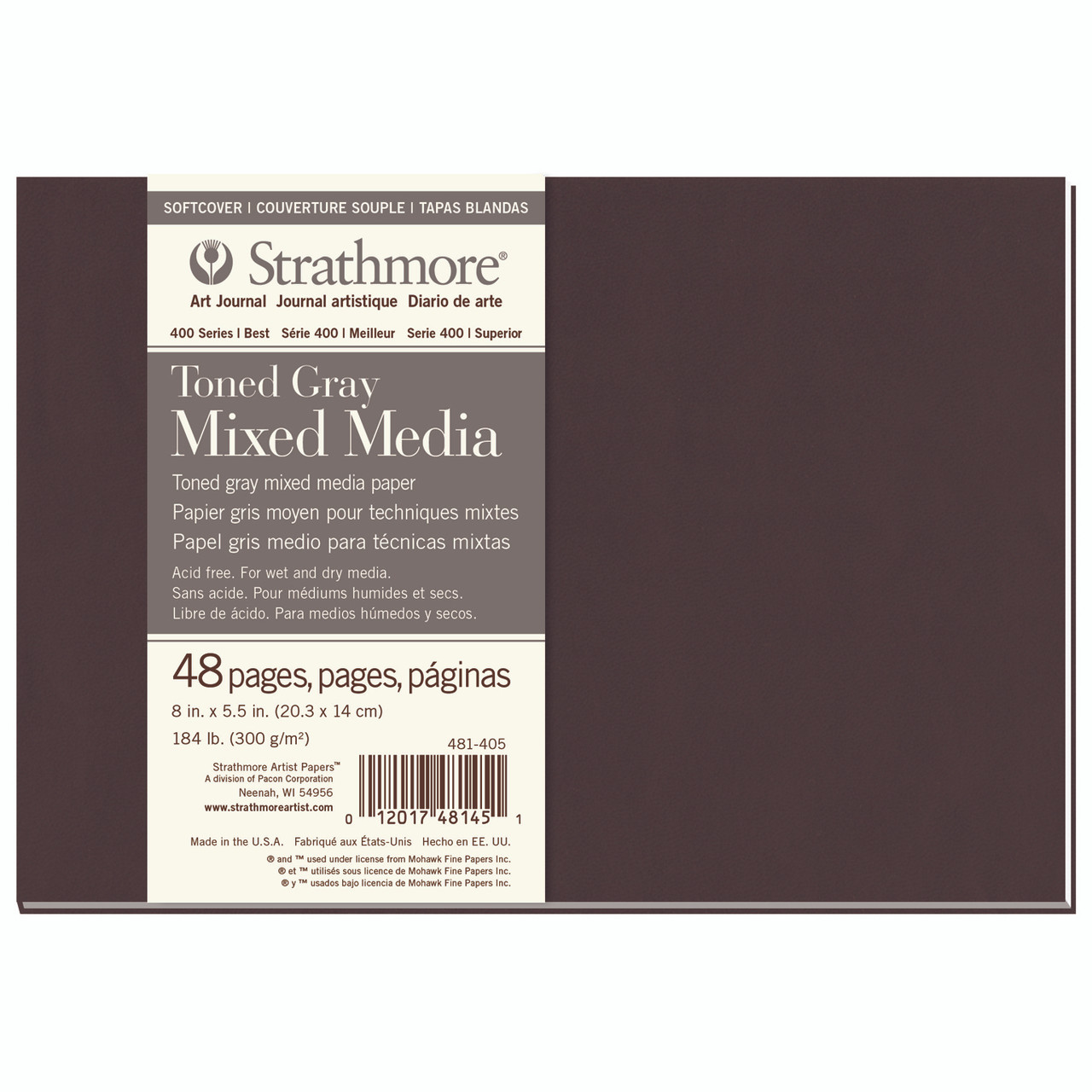 Strathmore 400 Toned Mixed Media Softcover Book 24 Grey Sheets