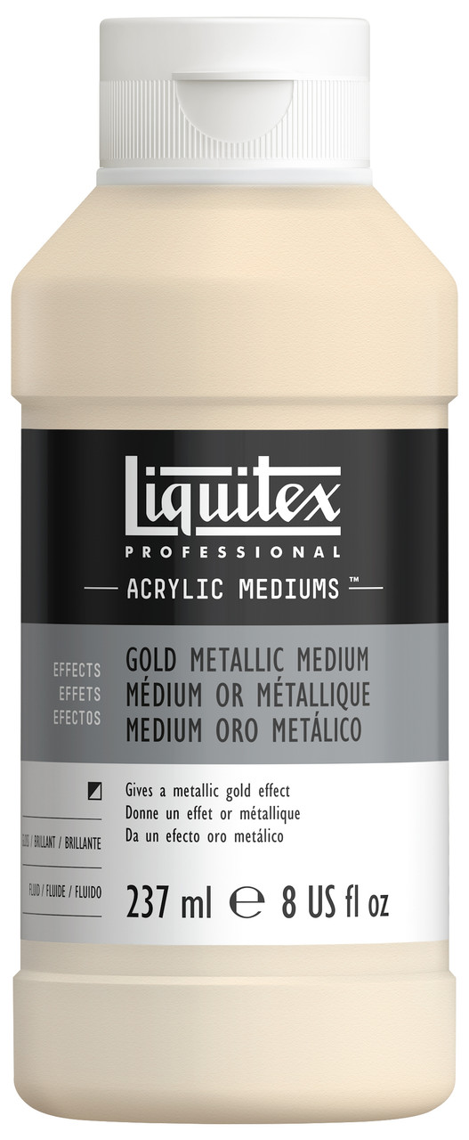 Liquitex Acrylic Additive Bottle Gold Metallic Medium 237ml