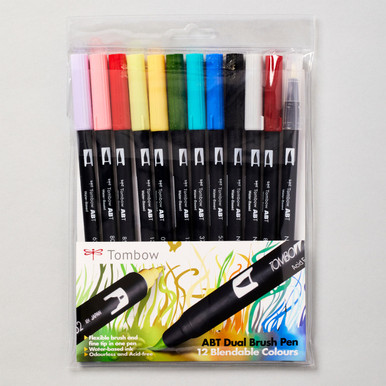 Tombow ABT Dual Pinselstifte – Wasserbasierte Brush Pens, 12 Stück In Meeresfarben, Mit Mischstift