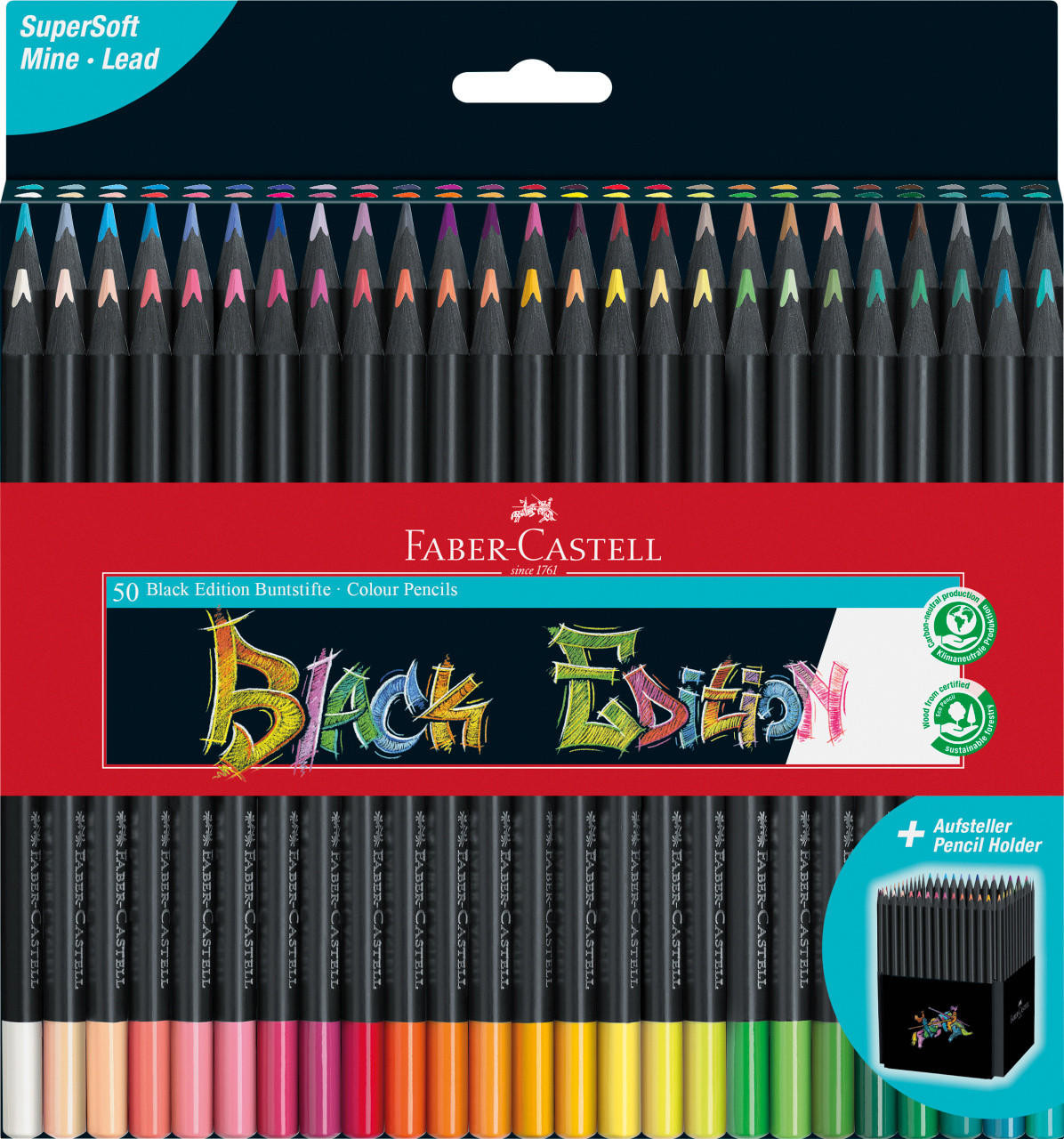 Faber-Castell Faber Castell Black Edition Colour Pencils Assorted Colours Set of 50