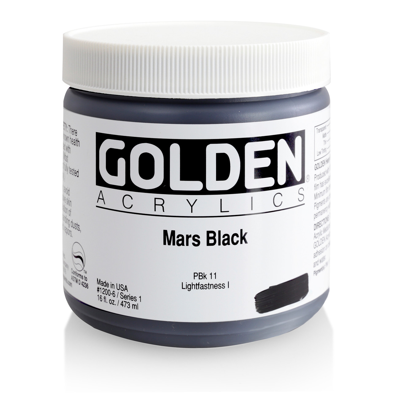 Golden Heavybody Acrylic 473ml Mars Black #1200
