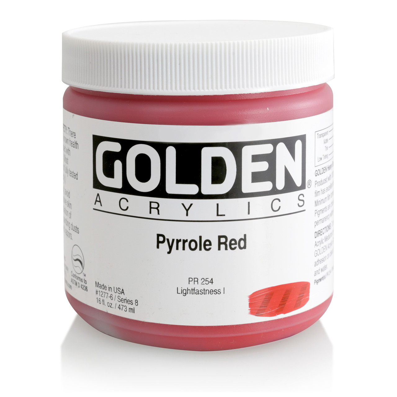 Golden Heavybody Acrylic 473ml Pyrrole Red #1277